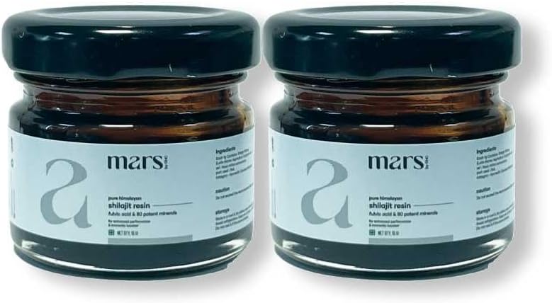 mars by GHC Pure Himalayan Shilajit Resin - 30g | Organic Shilajit with High Fulvic Acid Content | Good Health Company (Pack of 2)